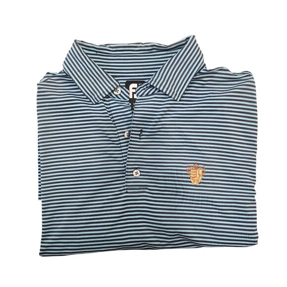 FootJoy presidents cup golf Striped Polo Shirt Blue White Collared short sleeve - Picture 7 of 10